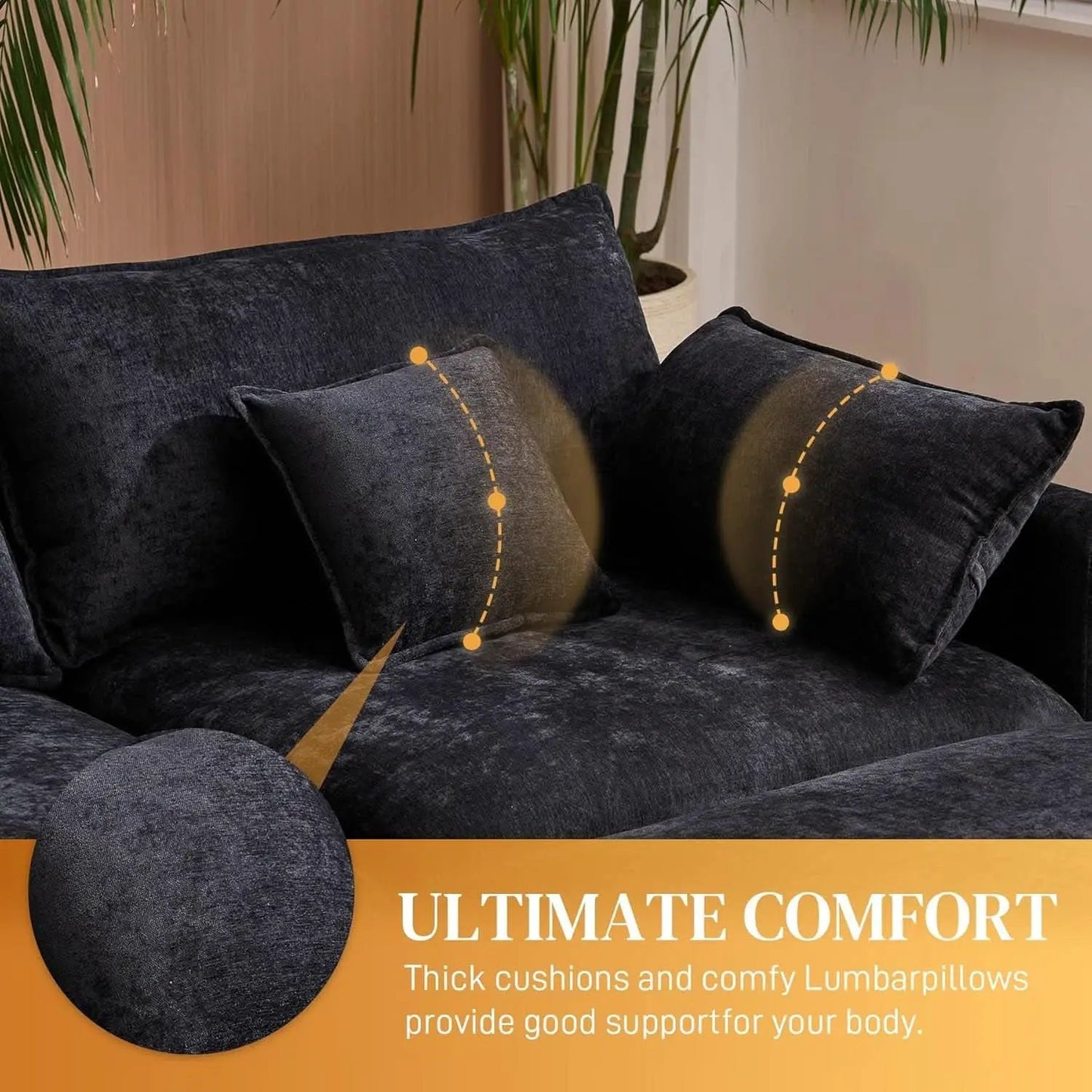 Oversized U Shape Cloud Sectional Sofa with Ottoman from PriceLows™