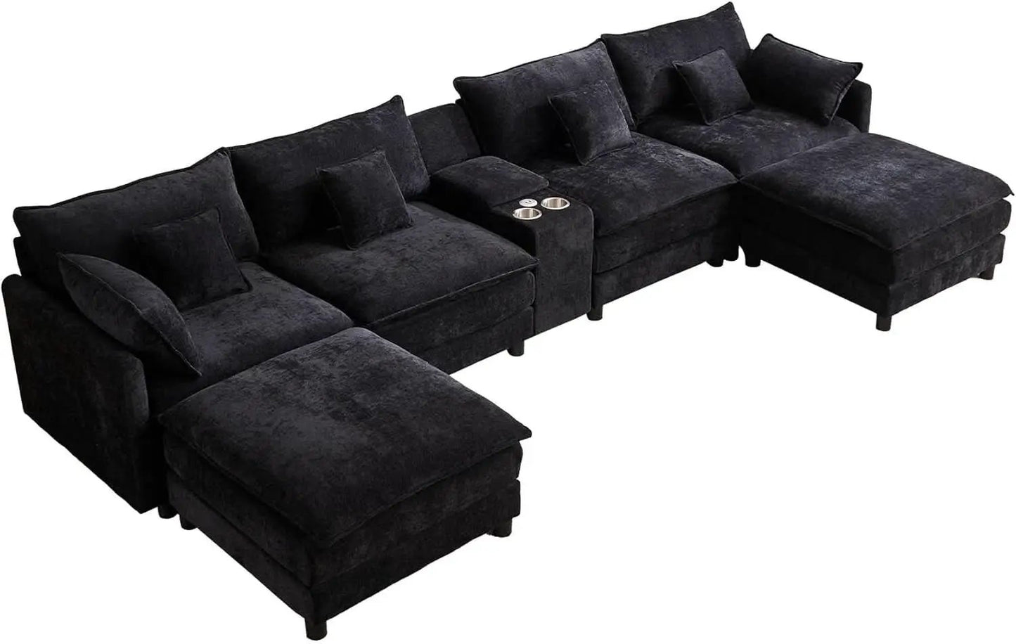 Oversized U Shape Cloud Sectional Sofa with Ottoman from PriceLows™