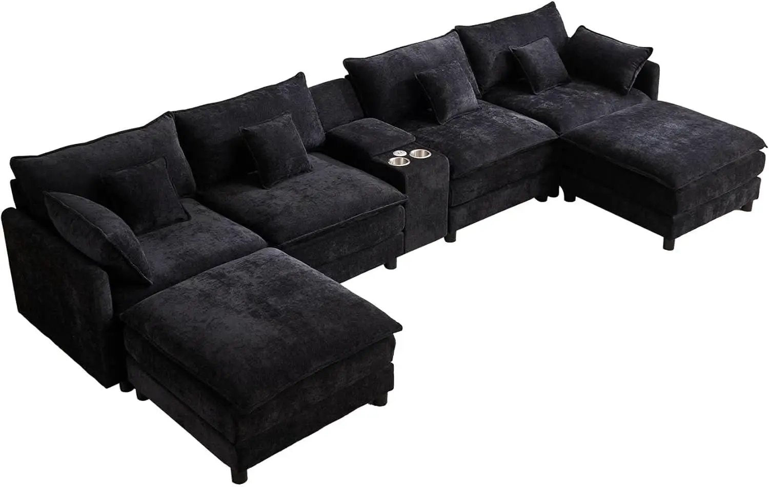 Oversized U Shape Cloud Sectional Sofa with Ottoman from PriceLows™