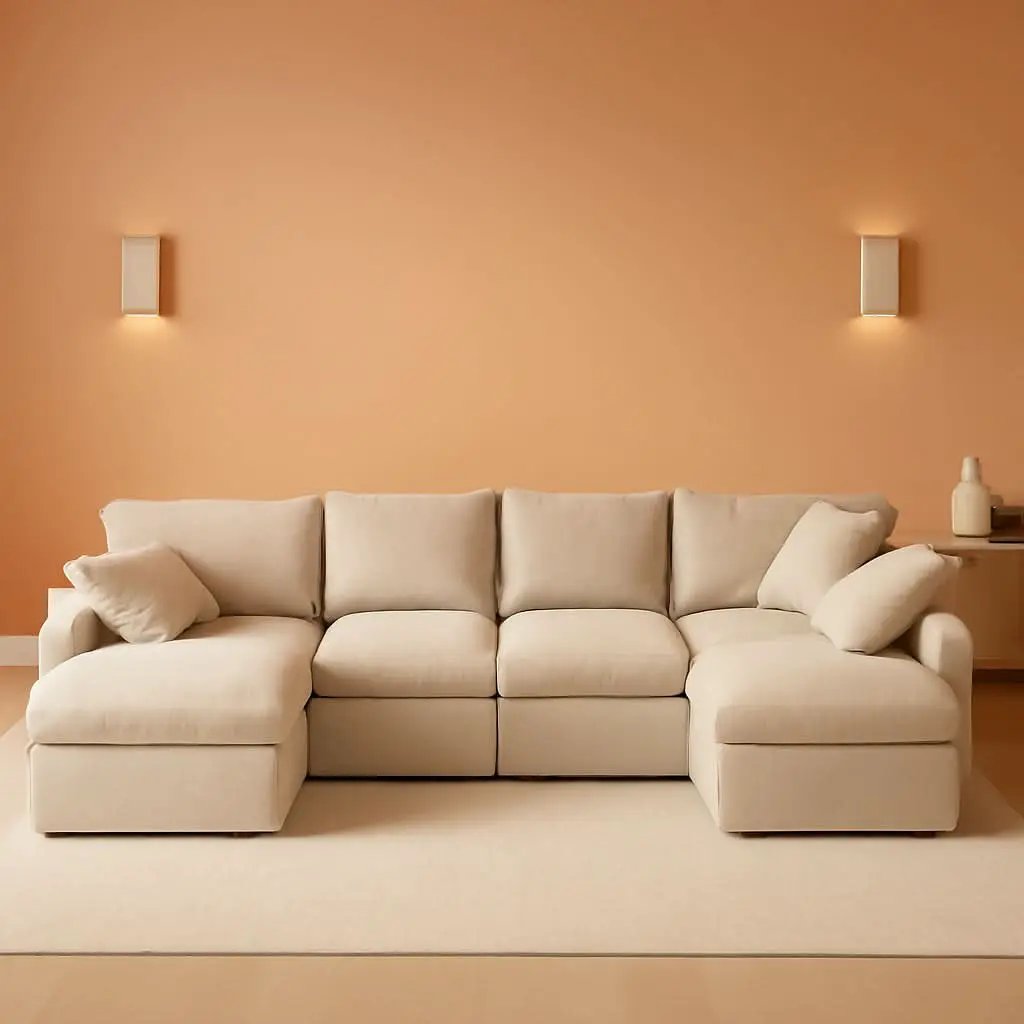Oversized U Shaped Modular Sectional Sofa with Ottoman from PriceLows™