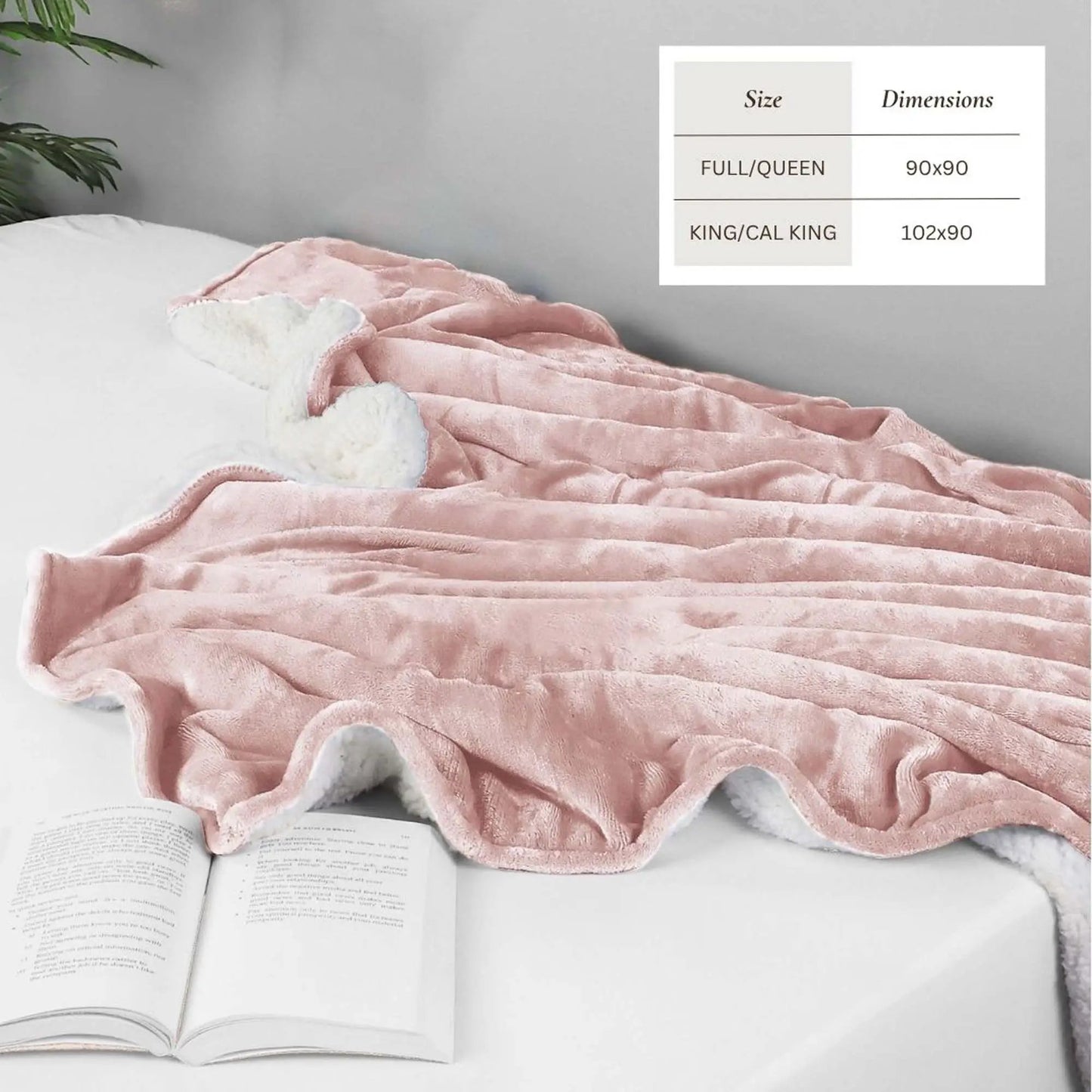 Velvet Plush Sherpa Bed Blanket - Sherpa Fleece Collection from PriceLows™