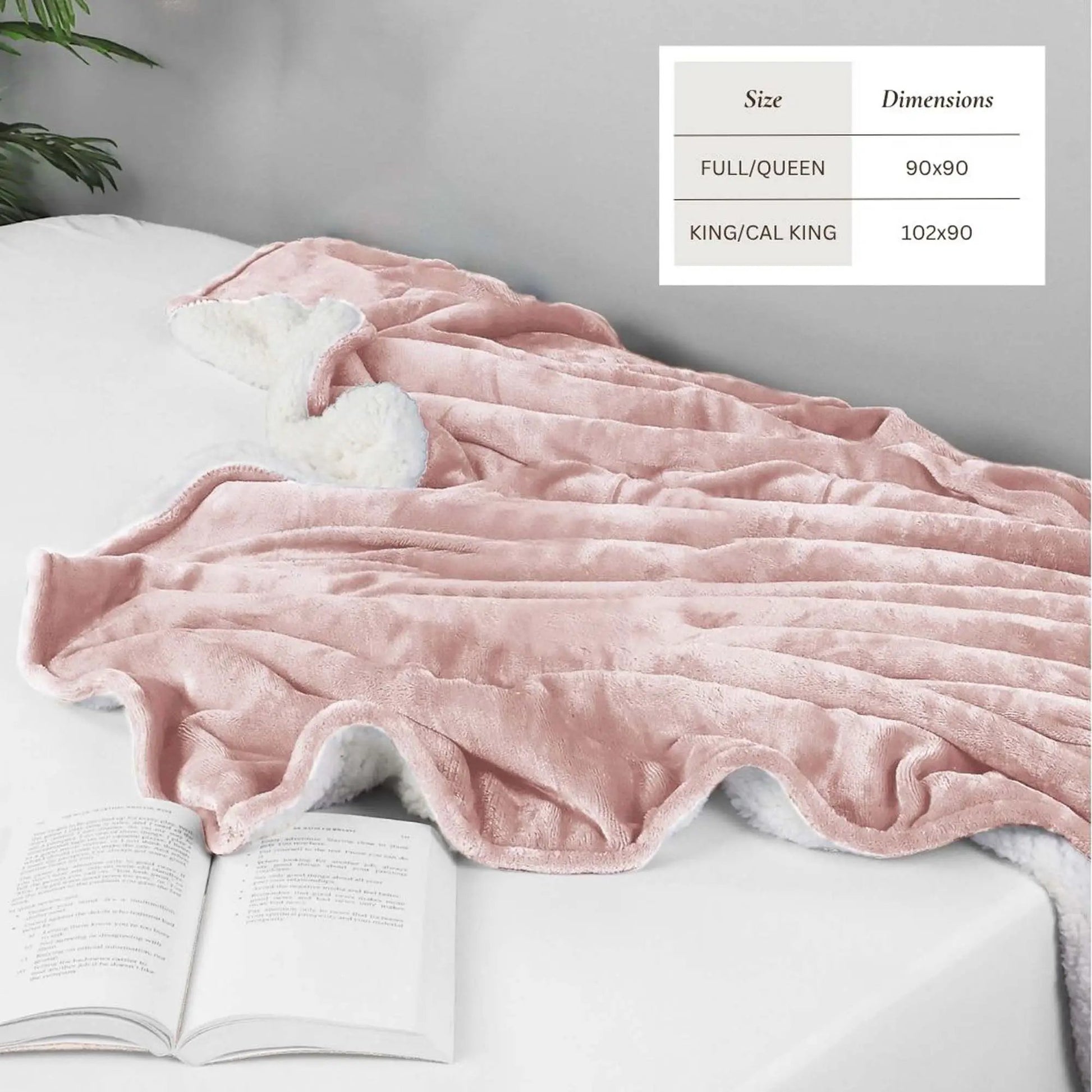 Velvet Plush Sherpa Bed Blanket - Sherpa Fleece Collection from PriceLows™