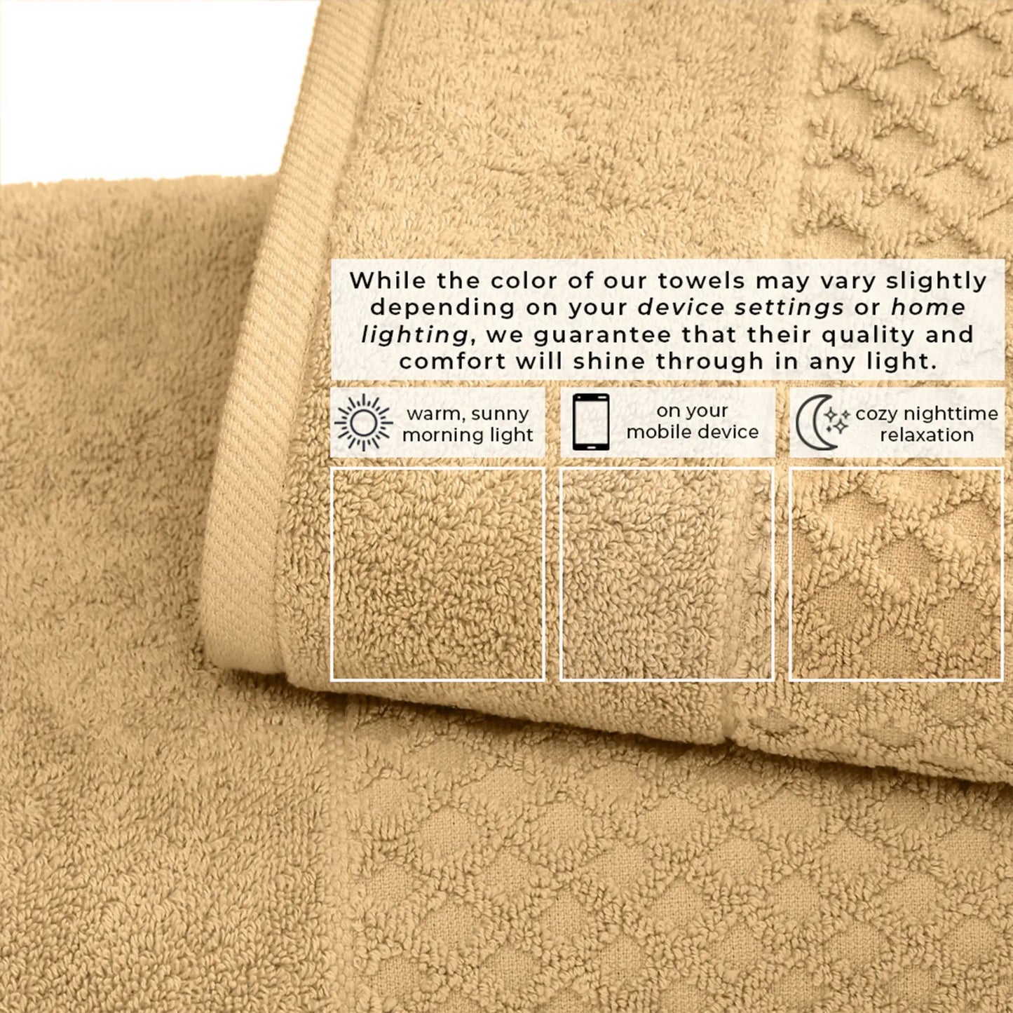 Cotton Diamond Waffle Weave Bath Towel Set - Grayson Collection from PriceLows™
