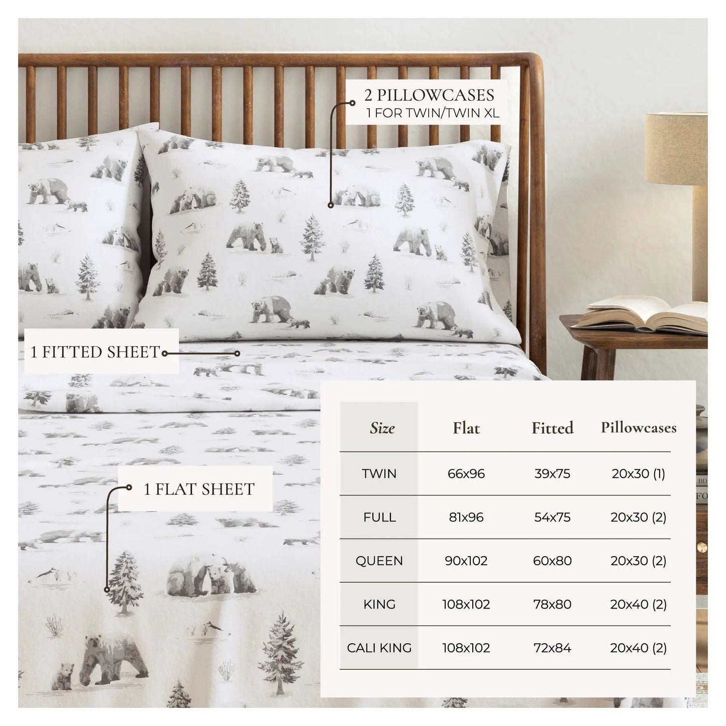 Turkish Cotton Flannel Sheet - Lakeview Collection from PriceLows™