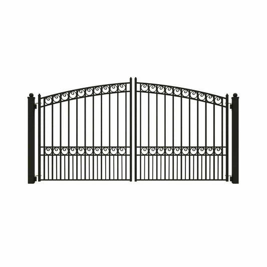 Heavy-Duty Paris-Style Steel Premium Dual-Swing Driveway Gate | Steel | Home Use | Home