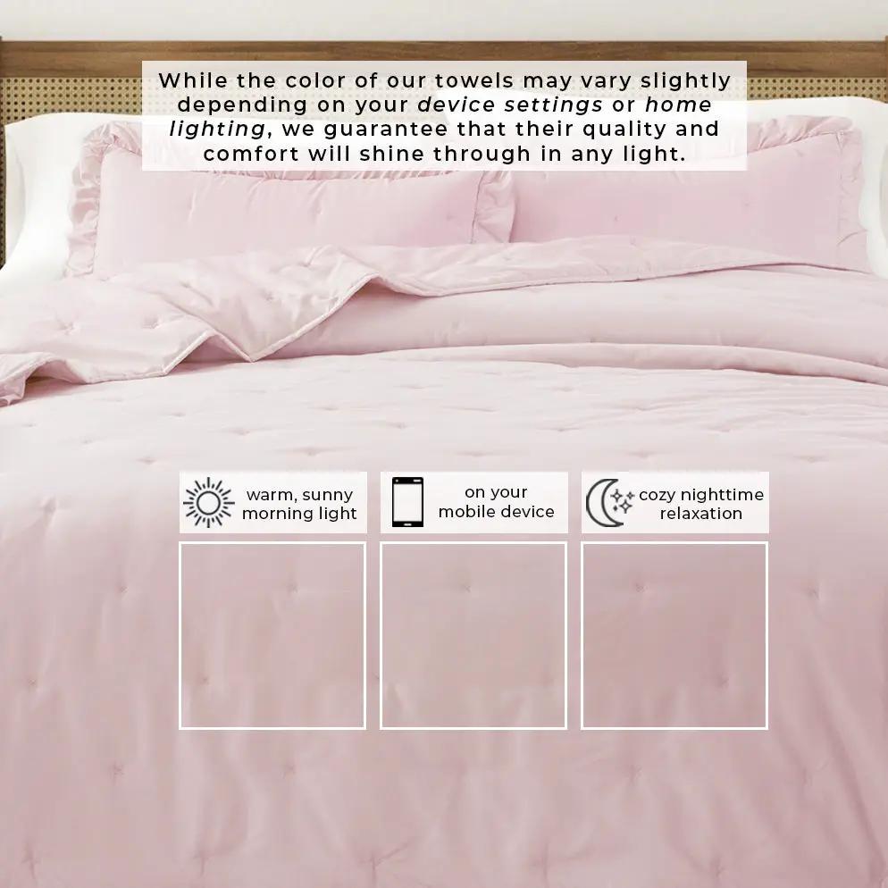 Dot Stitched Ruffled Quilt Set - Dot-Ruffled Collection from PriceLows™