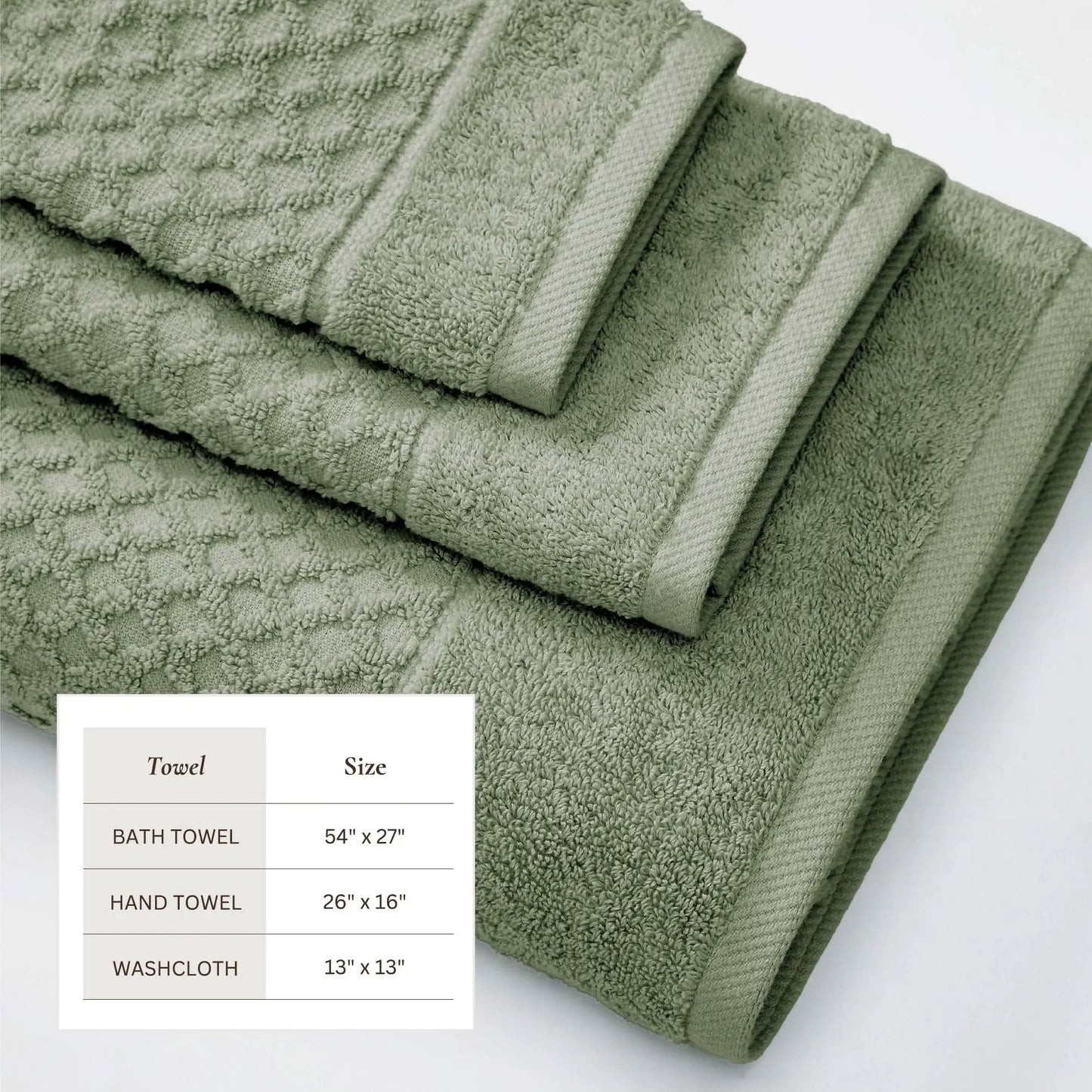 Cotton Diamond Waffle Weave Bath Towel Set - Grayson Collection from PriceLows™