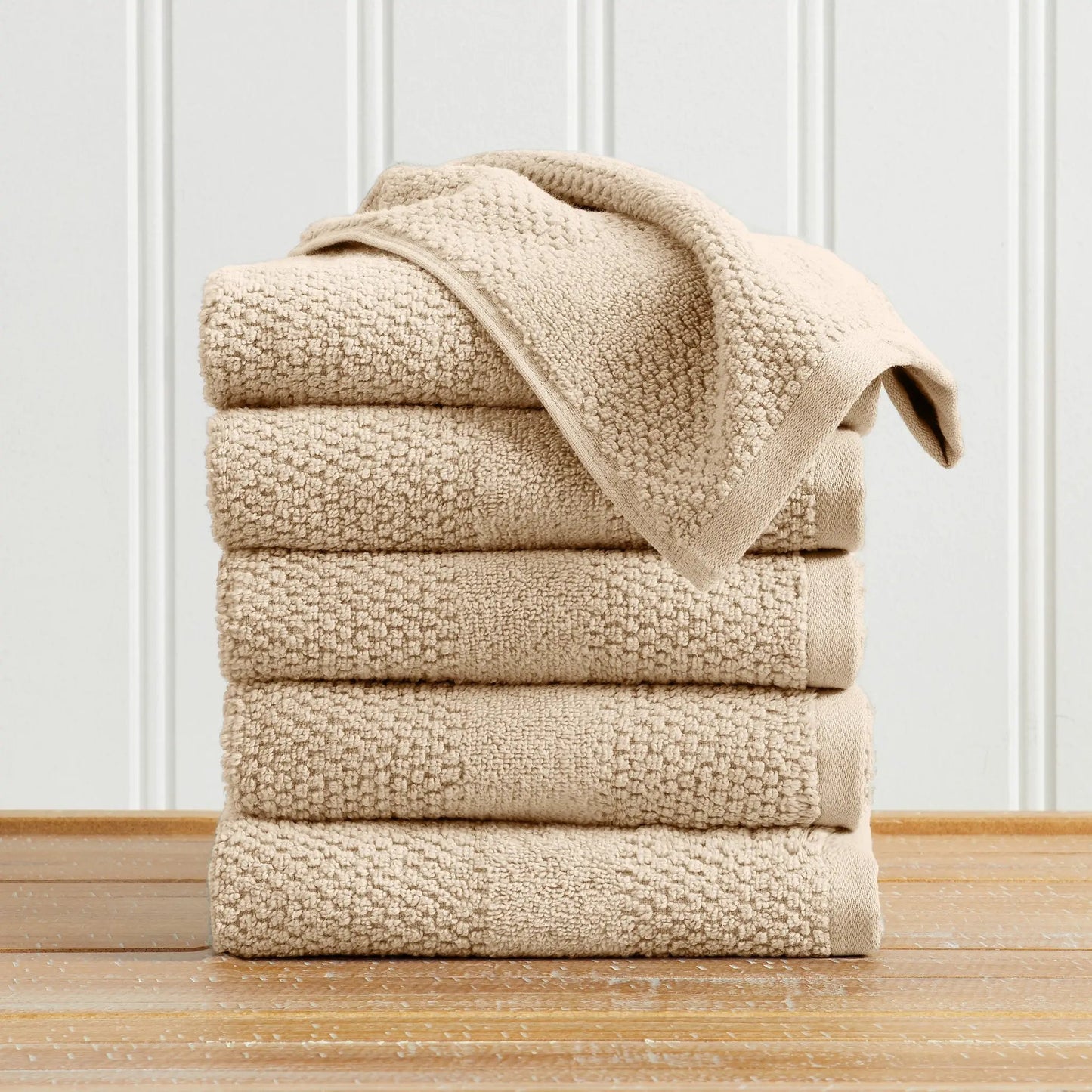 100% Cotton Woven Texture Bath Towel Set - Marbella Collection from PriceLows™