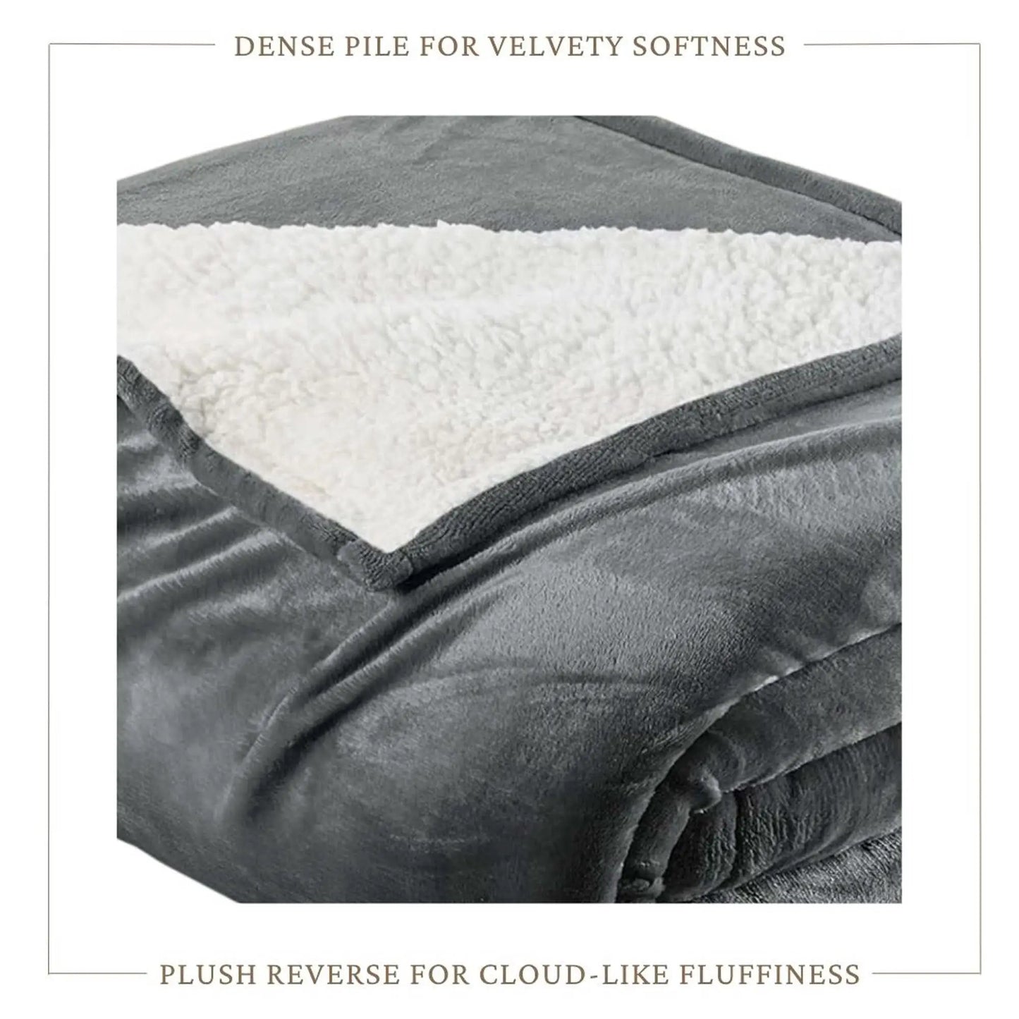 Velvet Plush Sherpa Bed Blanket - Sherpa Fleece Collection from PriceLows™