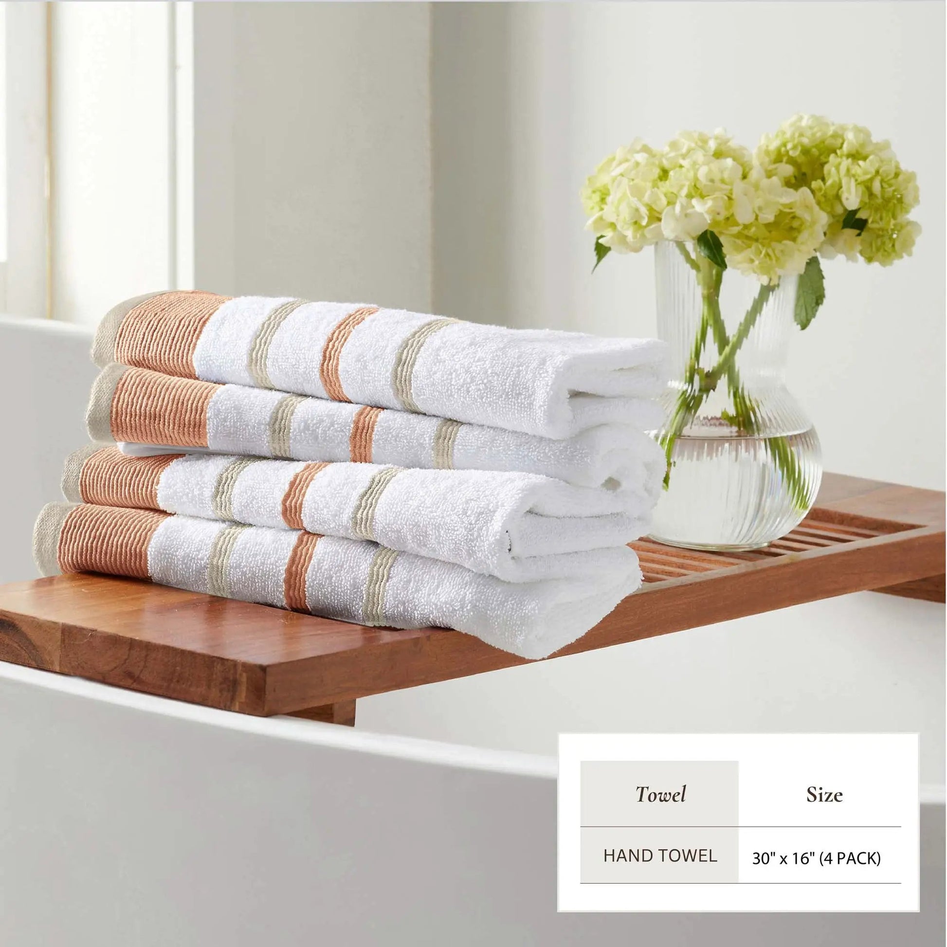 Decorative Cotton Stripe Bath Towel Set - Noelle Collection from PriceLows™