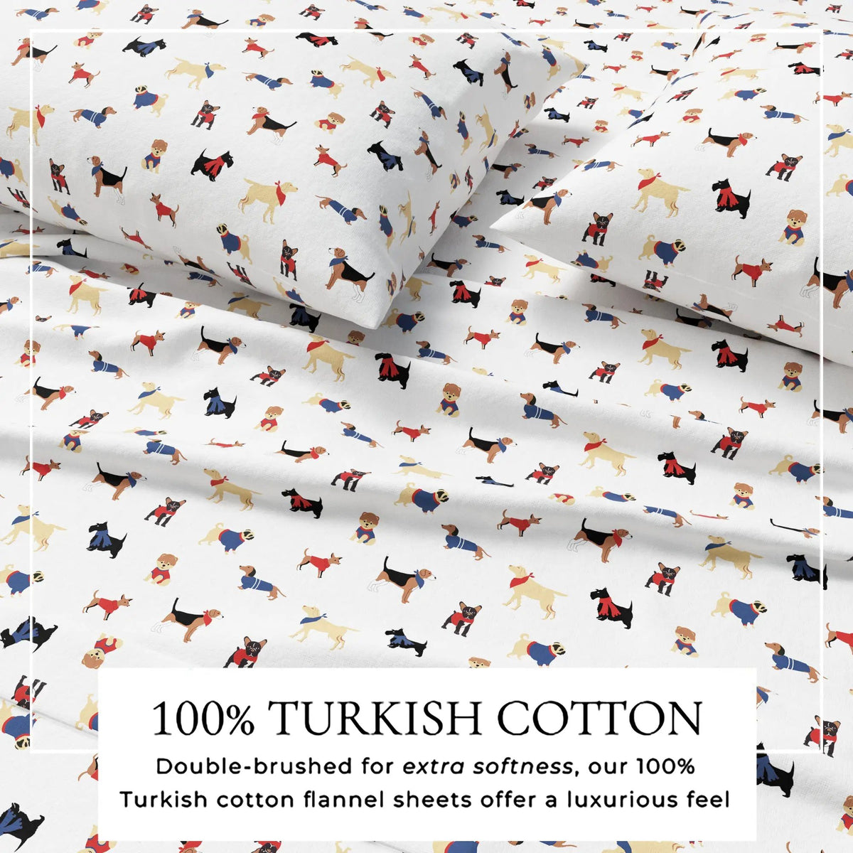 Turkish Cotton Christmas Flannel Sheet - Whittaker Collection