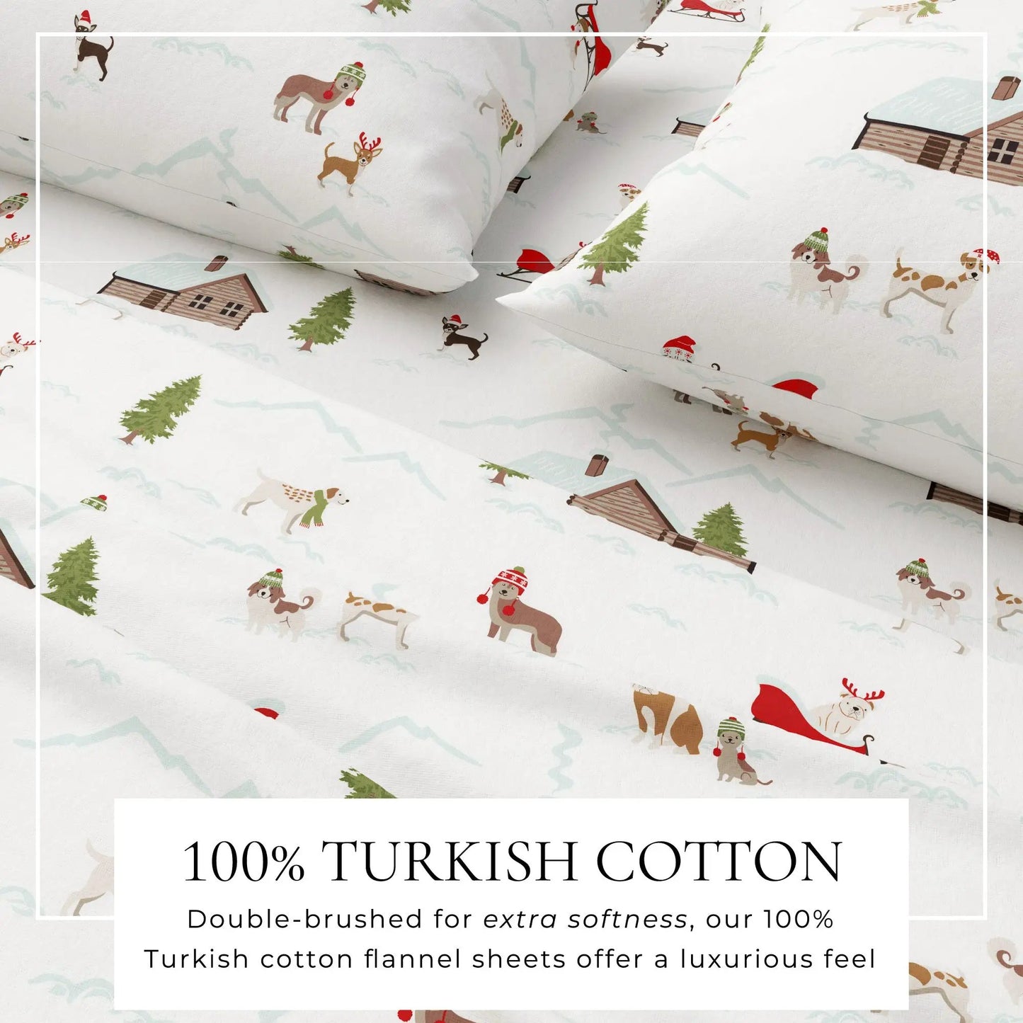 Turkish Cotton Christmas Flannel Sheet - Whittaker Collection from PriceLows™
