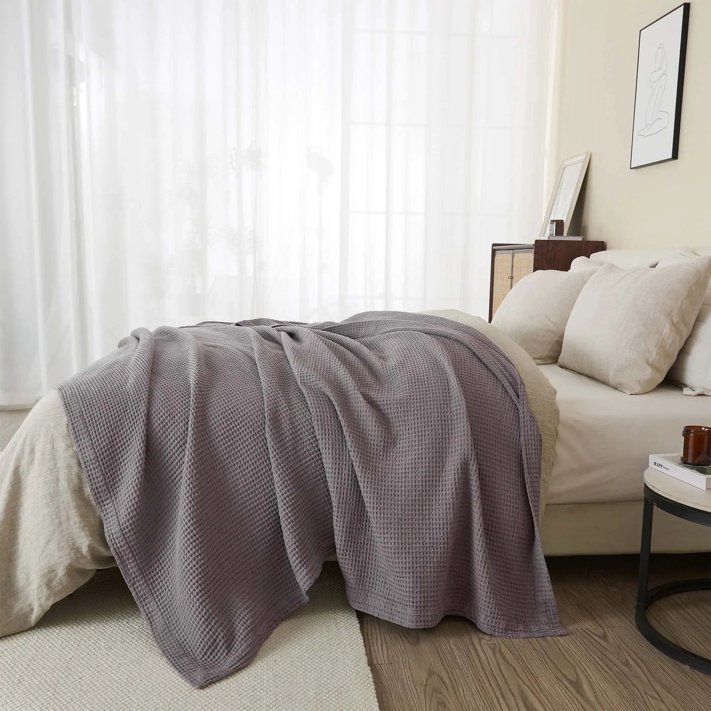 100% Cotton Waffle Weave Blanket - Mikala Collection from PriceLows™