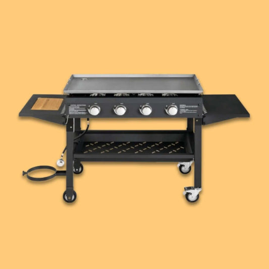Portable Outdoor 60K BTU 4-Burner Propane Flat Top Gas Grill W/ Wheels | 4-Burner | Outdoor Grill | Outdoor Living