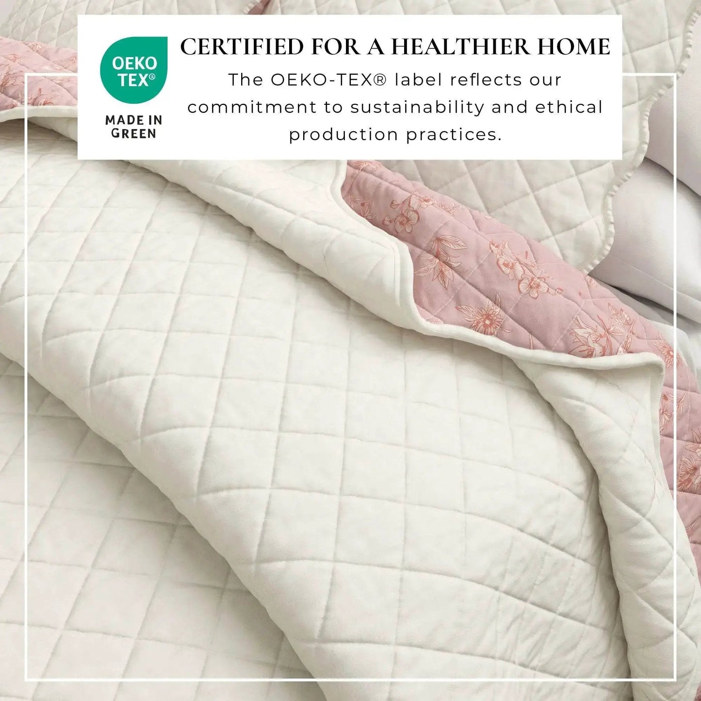 Floral Print & Scallopeded Edge Cotton Quilt Set - Sandie Collection from PriceLows™