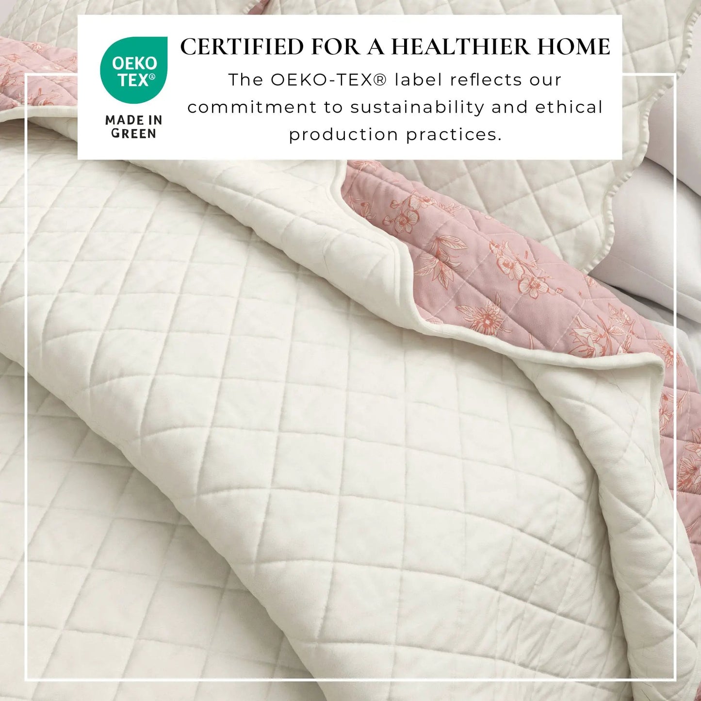 Floral Print & Scallopeded Edge Cotton Quilt Set - Sandie Collection from PriceLows™