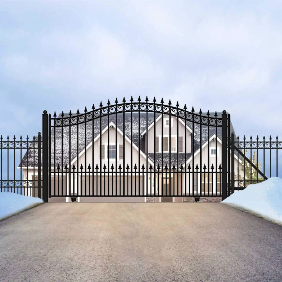 Heavy-Duty Prague-Style Premium Steel Sliding Driveway Gate | Steel | Home Use | Home