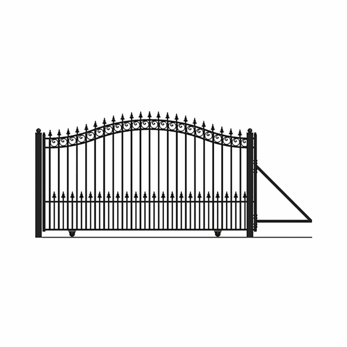 Heavy-Duty Prague-Style Premium Steel Sliding Driveway Gate | Steel | Home Use | Home