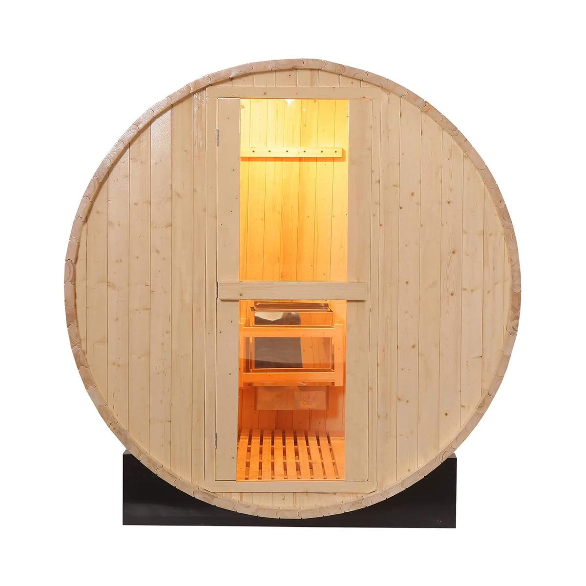 Haven Premium All Weather Outdoor Pinewood Barrel Sauna Kit With 4.5KW Heater And | 4.5 kW | Tempered Glass | Infrared Sauna