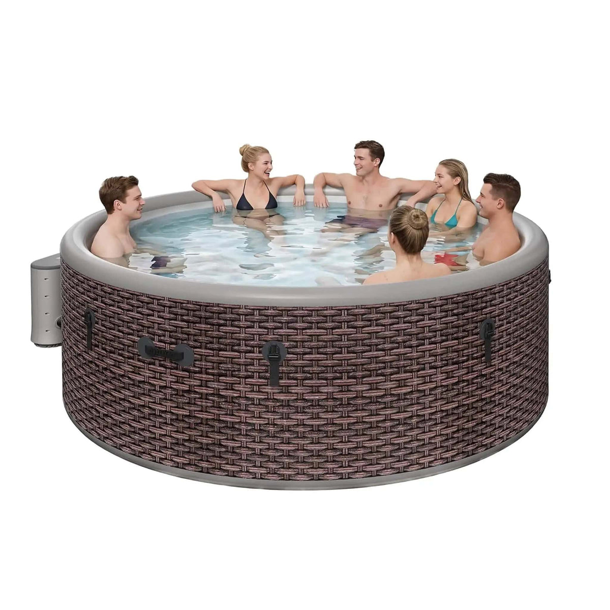 Premium 77-Inch Inflatable 6-Person Drop-Stitch Hot Tub W/ 180 Massage Jets | 77 Inch | 6-Person | Outdoor Living