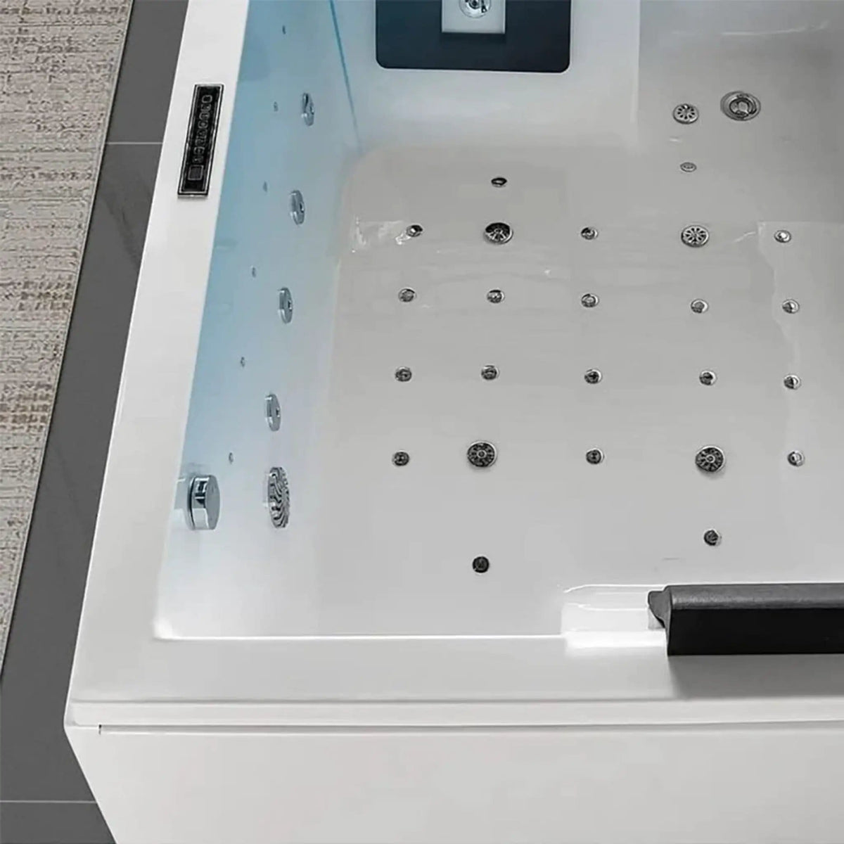 Luxara 71 Inch Premium Modern Acrylic Soaking Bathtub With Bubble Jets And LED | 71 Inch | Acrylic | Whirlpool