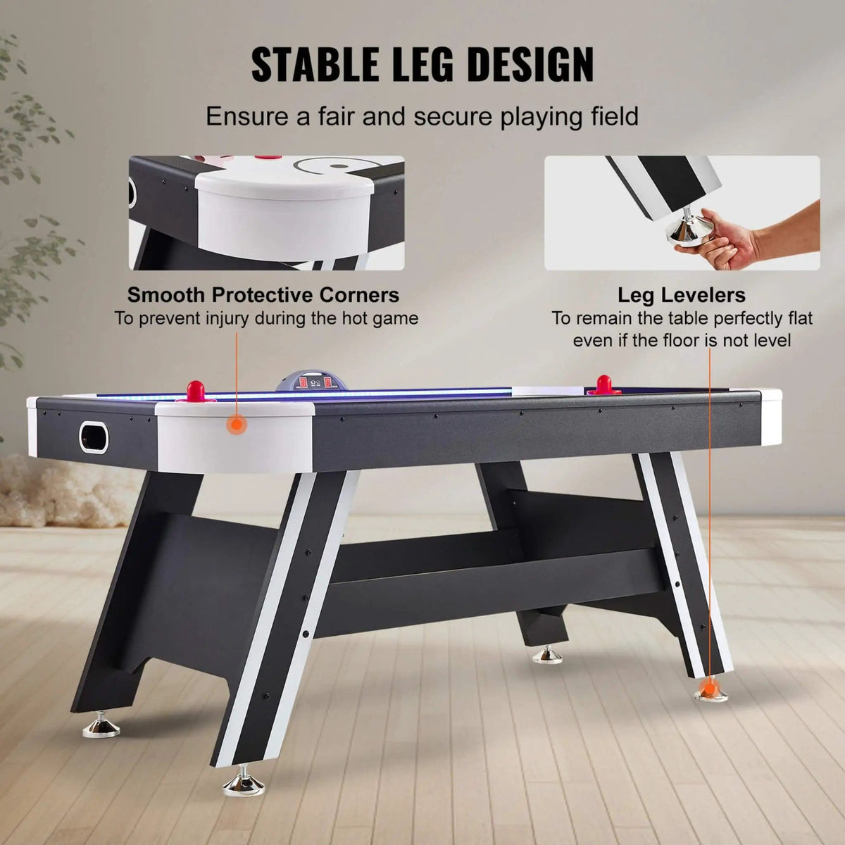 Premium 72-Inch Air Hockey Table With LED Electronic Scorer | 72 Inch | Game Table | Home