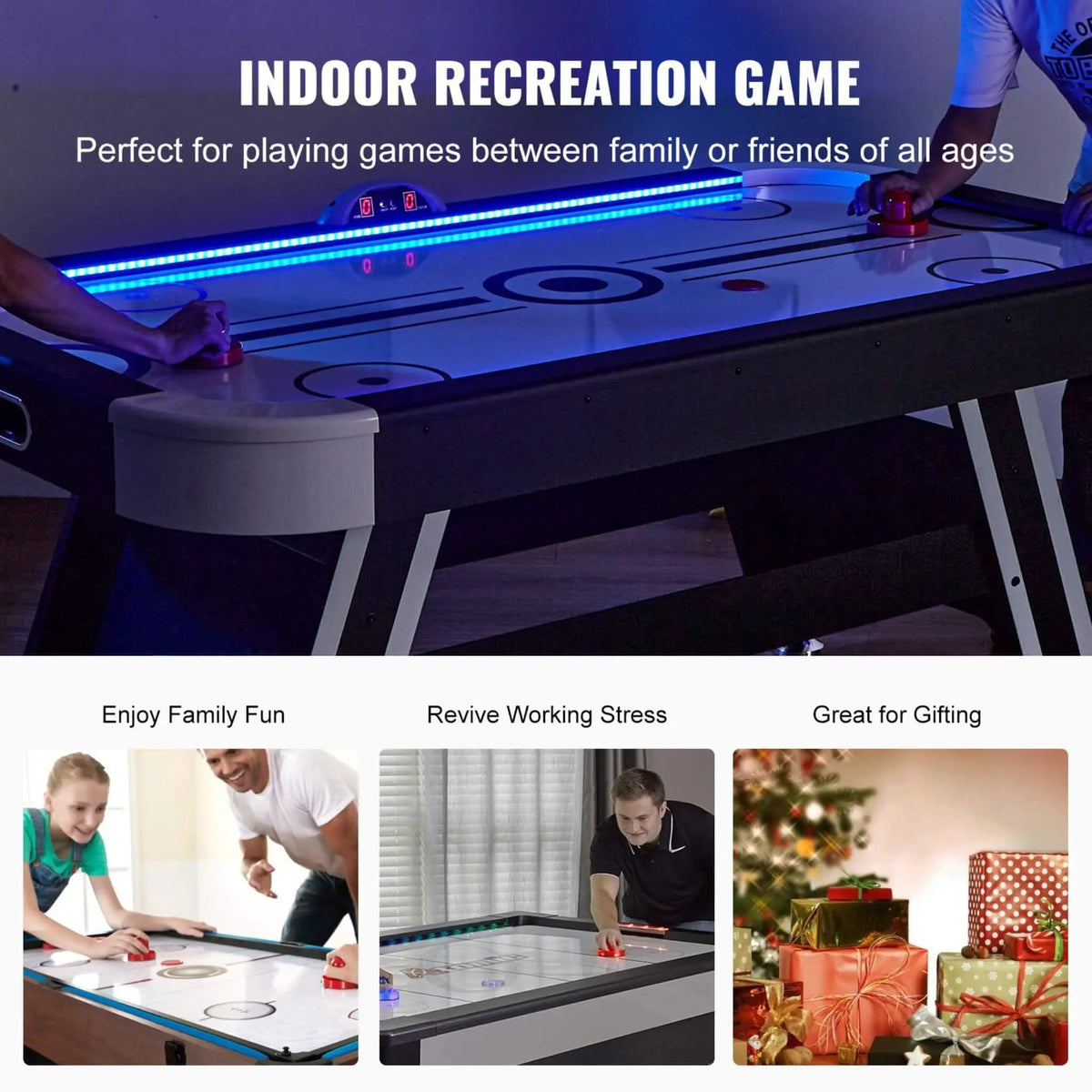 Premium 72-Inch Air Hockey Table With LED Electronic Scorer | 72 Inch | Game Table | Home