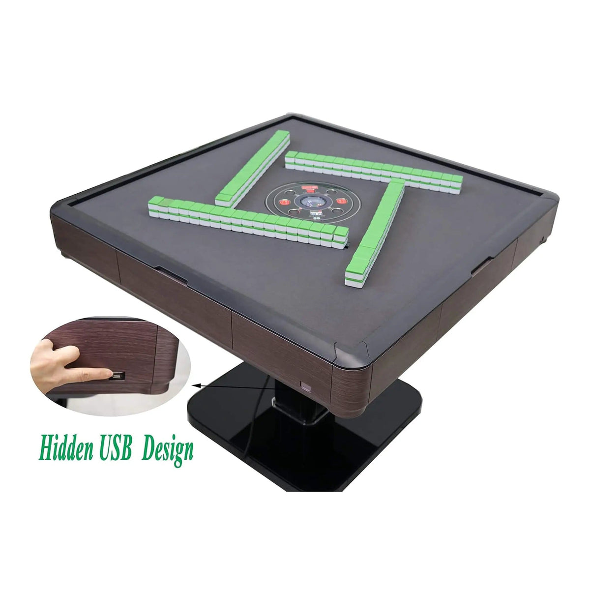Premium Automatic Folding Mahjong Table With Walnut Finish, Two Set Of 166 40MM | Walnut | Game Table | Home