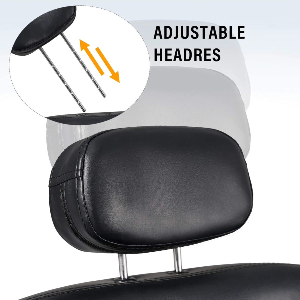 Reclining Barber Chair | Black PU Leather | Hydraulic Pump | 400 Lb Capacity