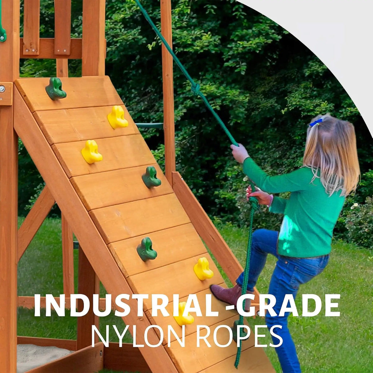 Premium Cedar Wood Treehouse Swing Set With Tube Slide And Sandbox | Wood | Swing Set & Playset | Home