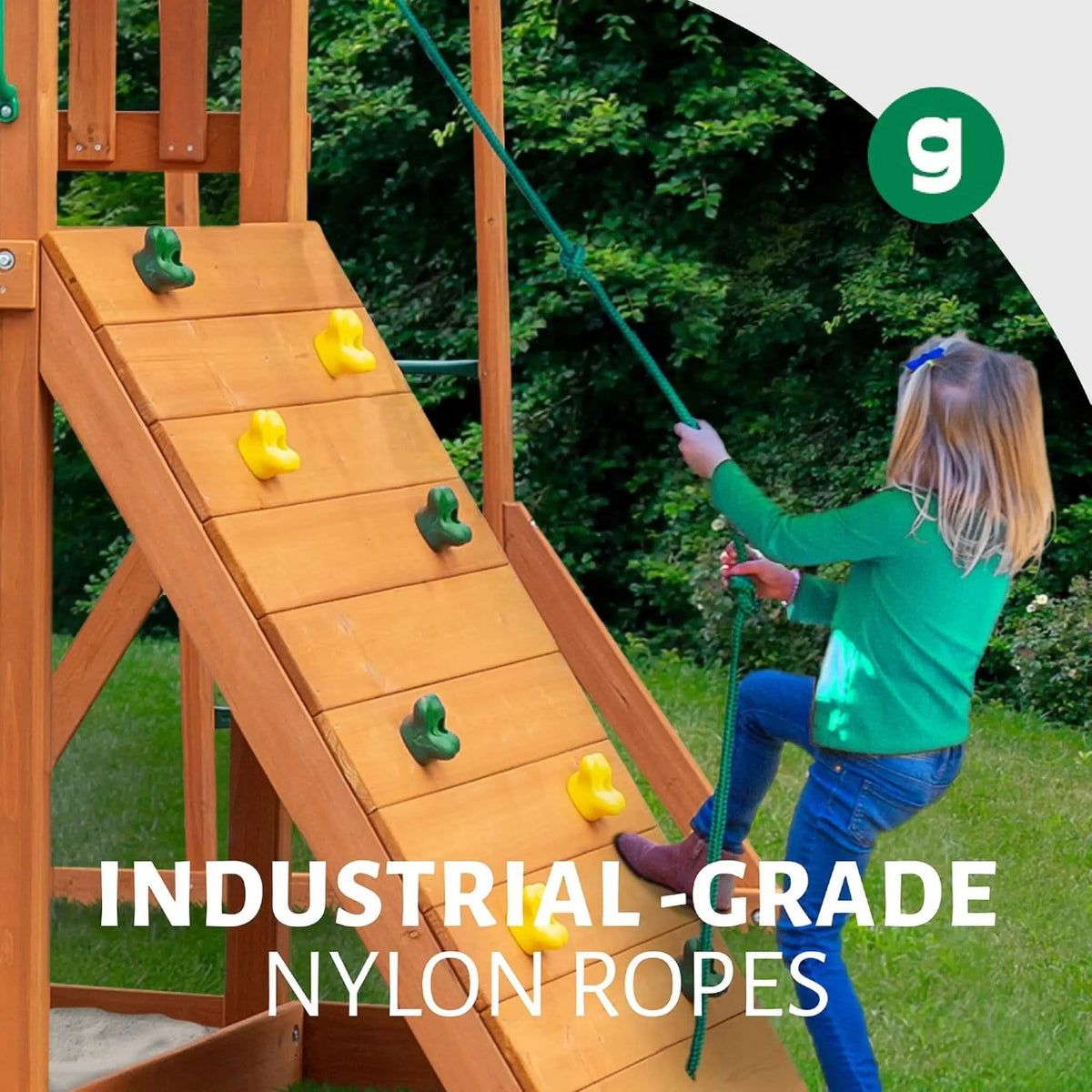 Premium Cedar Wood Treehouse Swing Set With Tube Slide And Sandbox | Wood | Swing Set & Playset | Home
