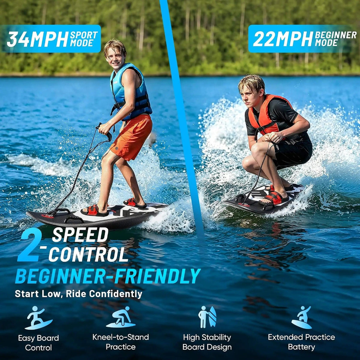 Premium Dual-Speed 12KW Self-Powered Electric Motorized Surfboard | 12 kW | Electric Surfboard | Home