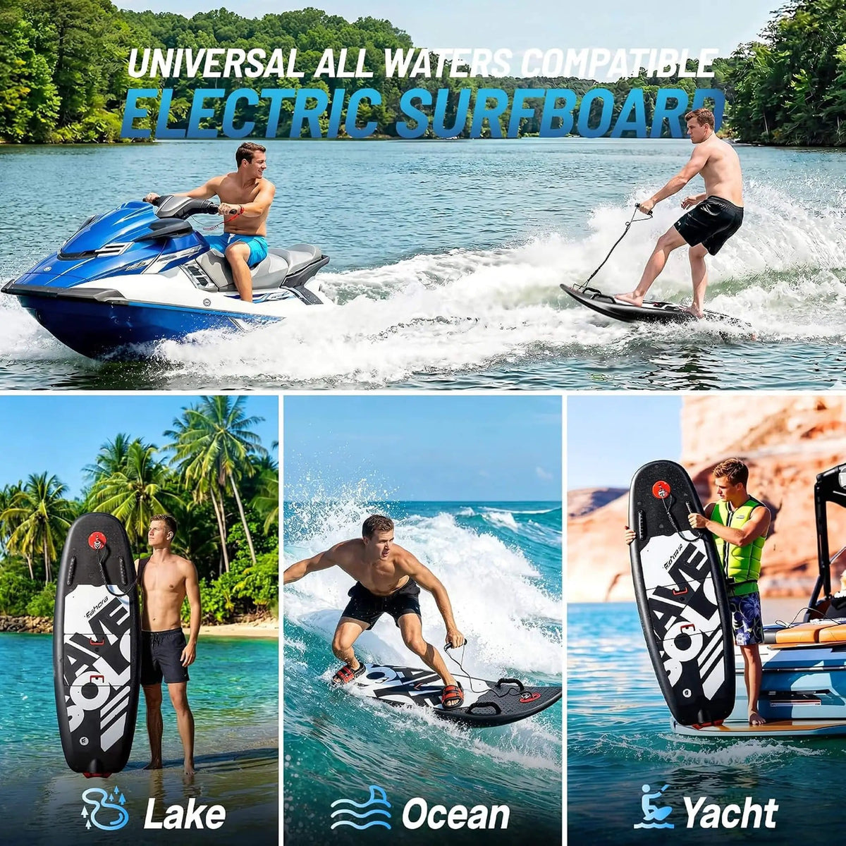 Premium Dual-Speed 12KW Self-Powered Electric Motorized Surfboard | 12 kW | Electric Surfboard | Home