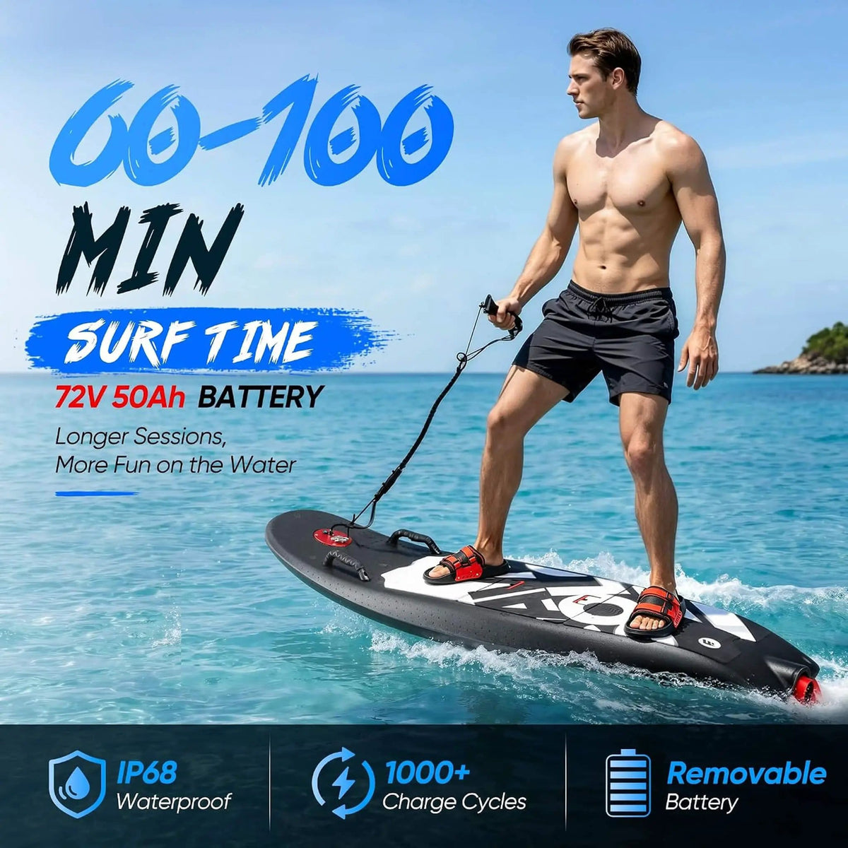 Premium Dual-Speed 12KW Self-Powered Electric Motorized Surfboard | 12 kW | Electric Surfboard | Home