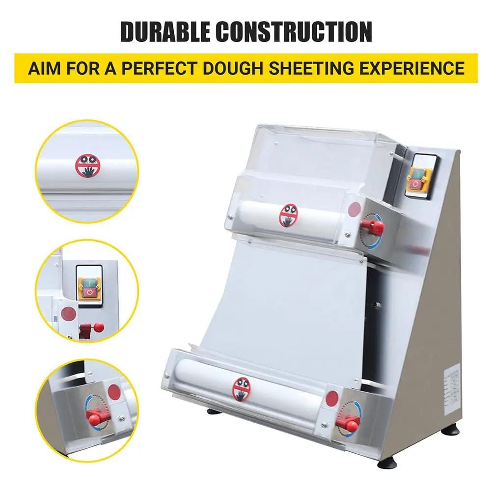 Premium 16-Inch Electric Commercial Pizza Dough Roller Pastry Sheeter Press Machine | 16 Inch | Stainless Steel | Pizza Dough Press