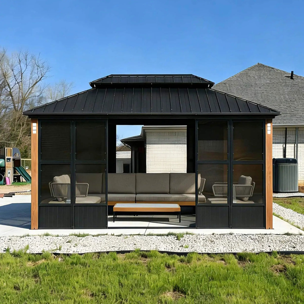 Hardtop Patio Sunroom | Prestige Double Top | Solarium Design | Double Sliding Doors