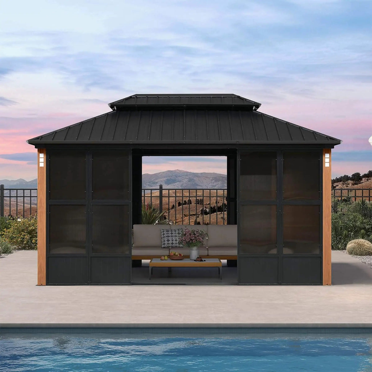 Hardtop Patio Sunroom | Prestige Double Top | Solarium Design | Double Sliding Doors