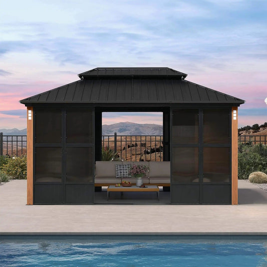 Hardtop Patio Sunroom | Prestige Double Top | Solarium Design | Double Sliding Doors