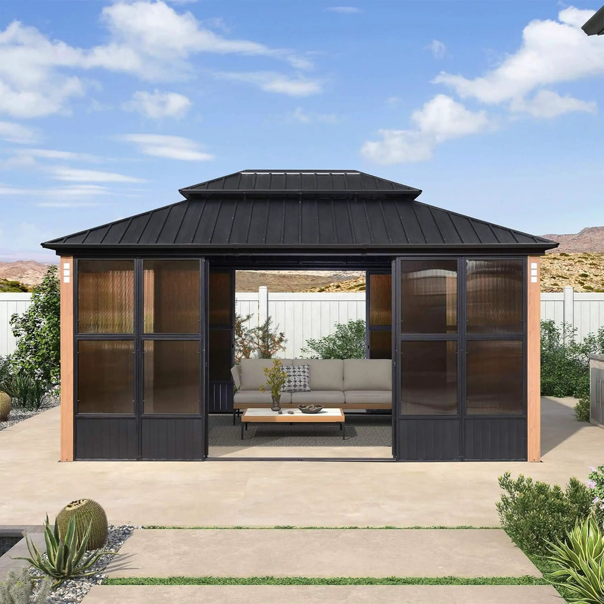 Hardtop Patio Sunroom | Prestige Double Top | Solarium Design | Double Sliding Doors