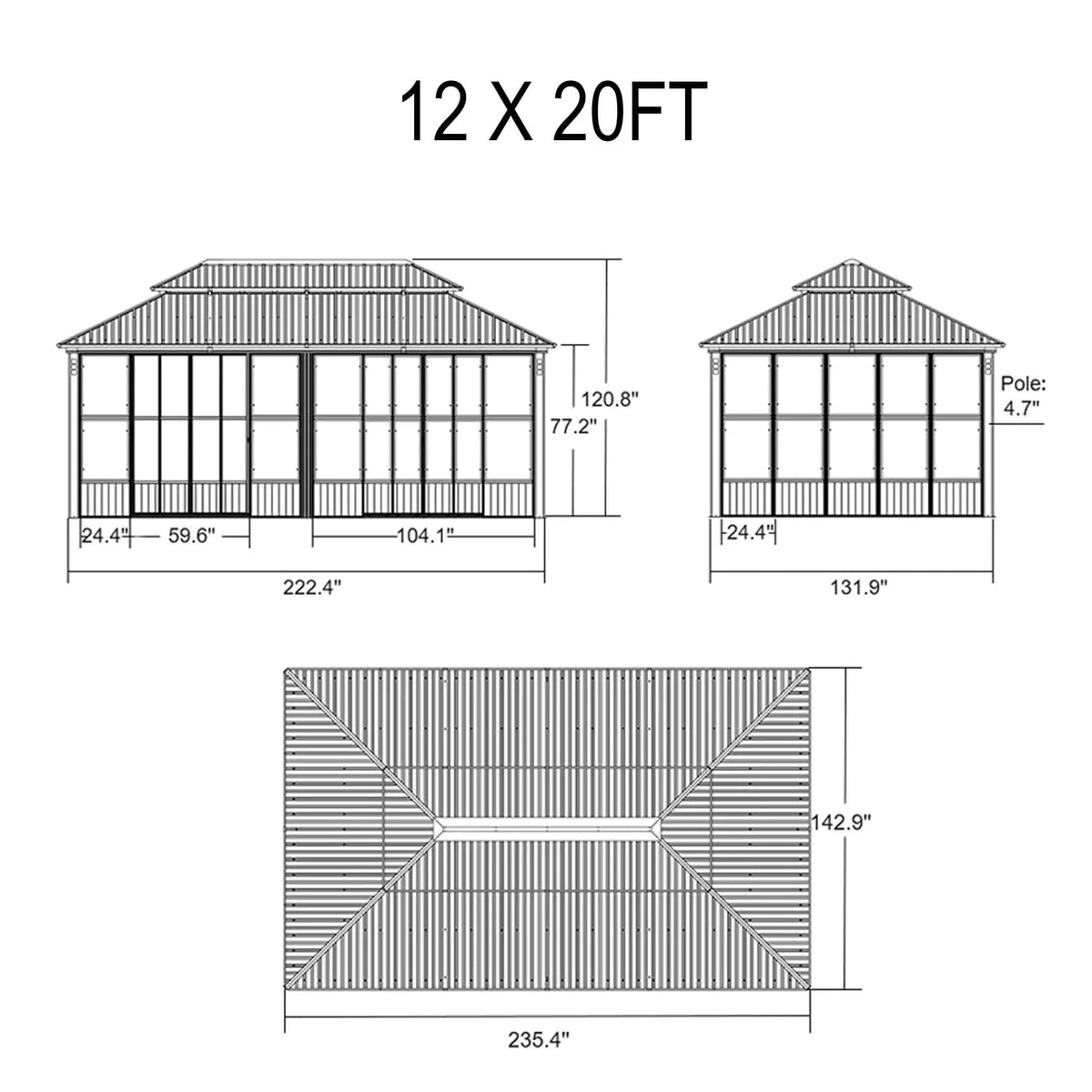 Hardtop Patio Sunroom | Prestige Double Top | Solarium Design | Double Sliding Doors