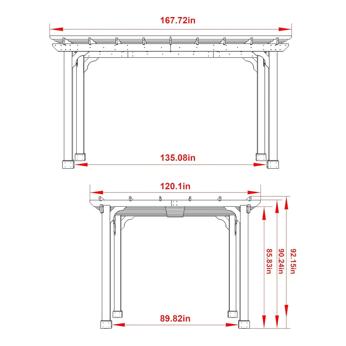 Premium Outdoor Cedar Wood Pergola With Slatted Roof | Wood | Outdoor Living Use | Outdoor Living