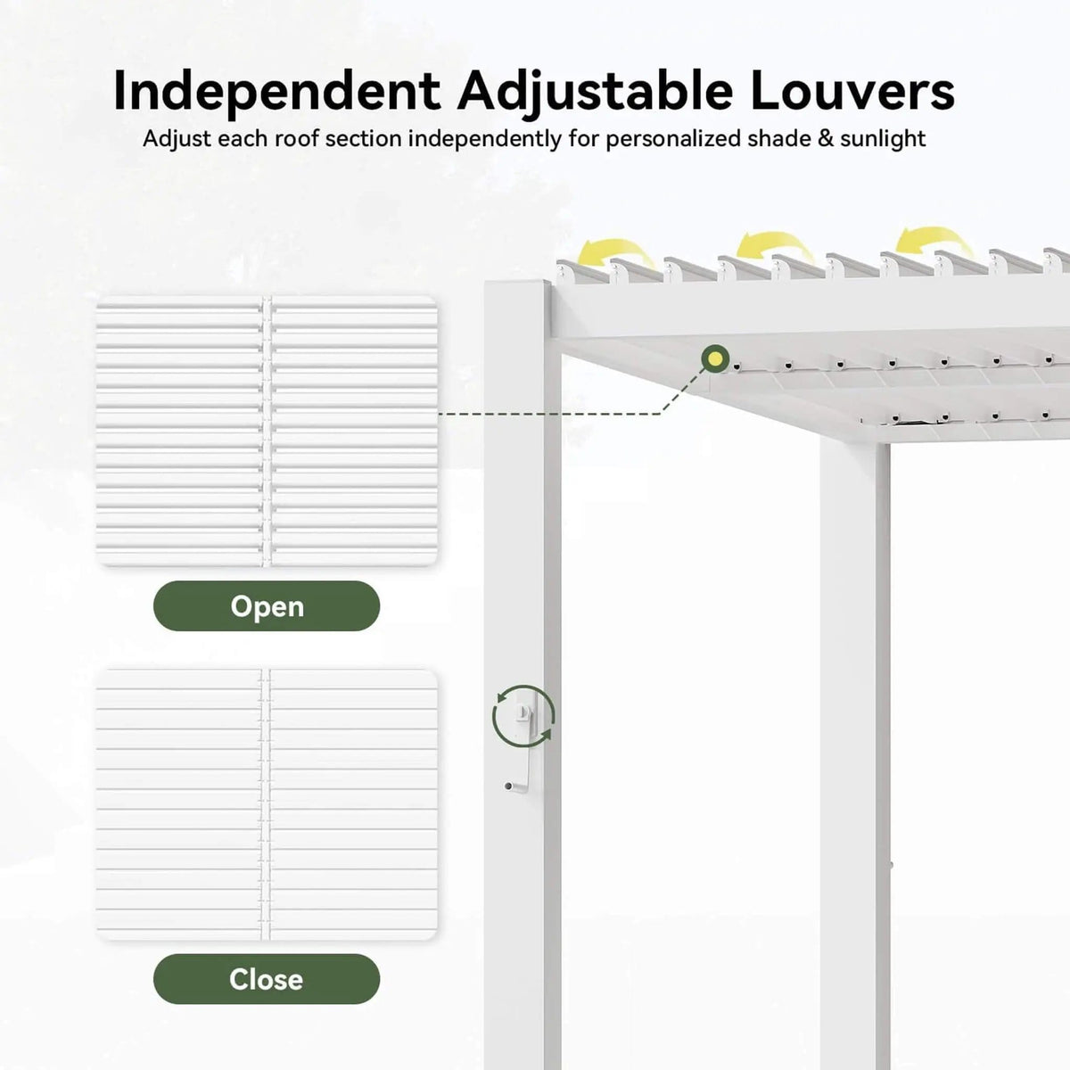 Premium White Outdoor Metal Louvered Pergola With Drainage System | Steel | Outdoor Living Use | Outdoor Living