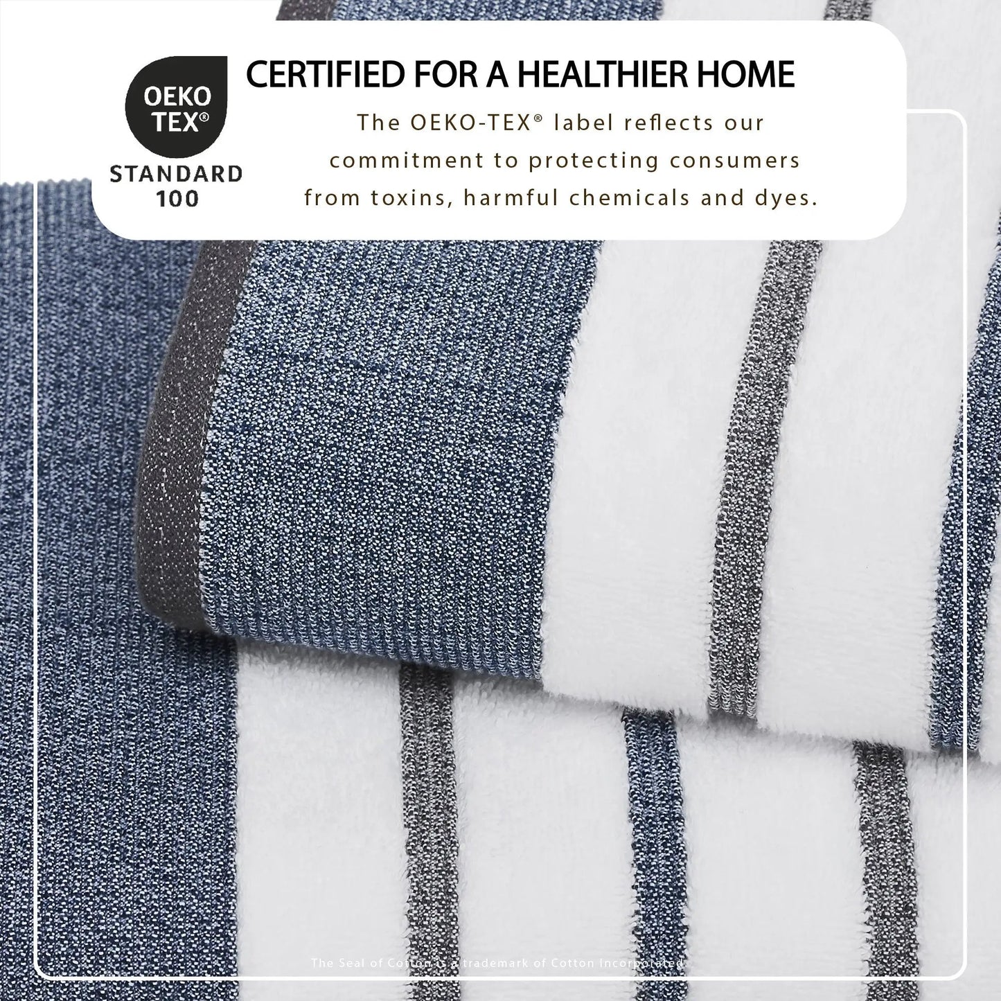Decorative Cotton Stripe Bath Towel Set - Noelle Collection from PriceLows™