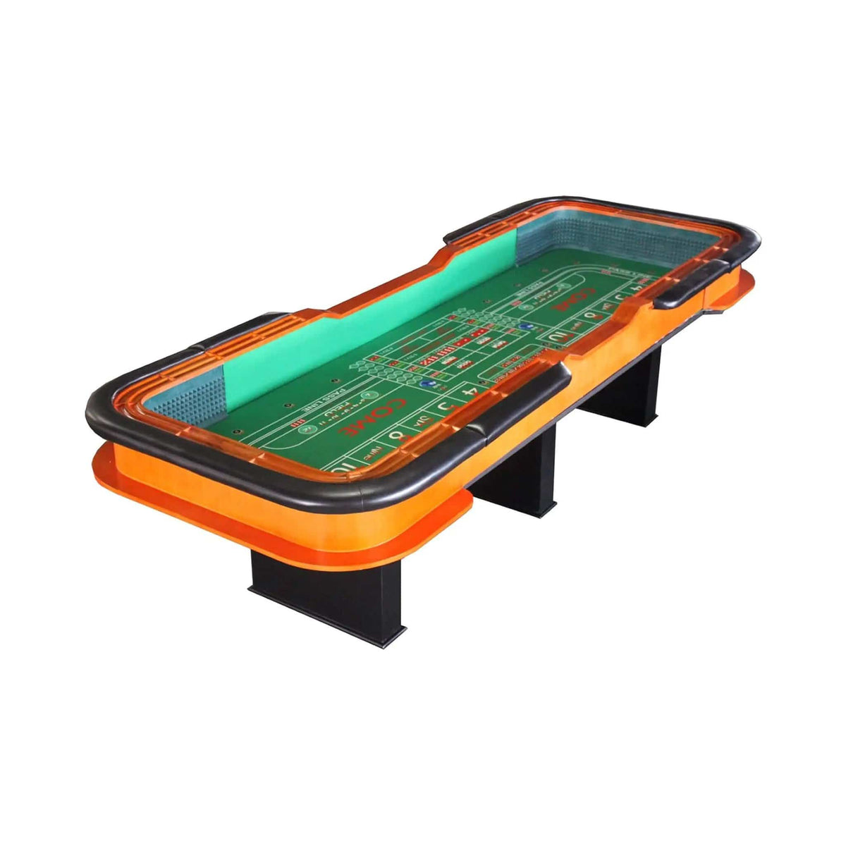 Professional 12FT Craps Table With Full Drink Rail And Padded Rim Cover | 12 ft | Game Table | Home