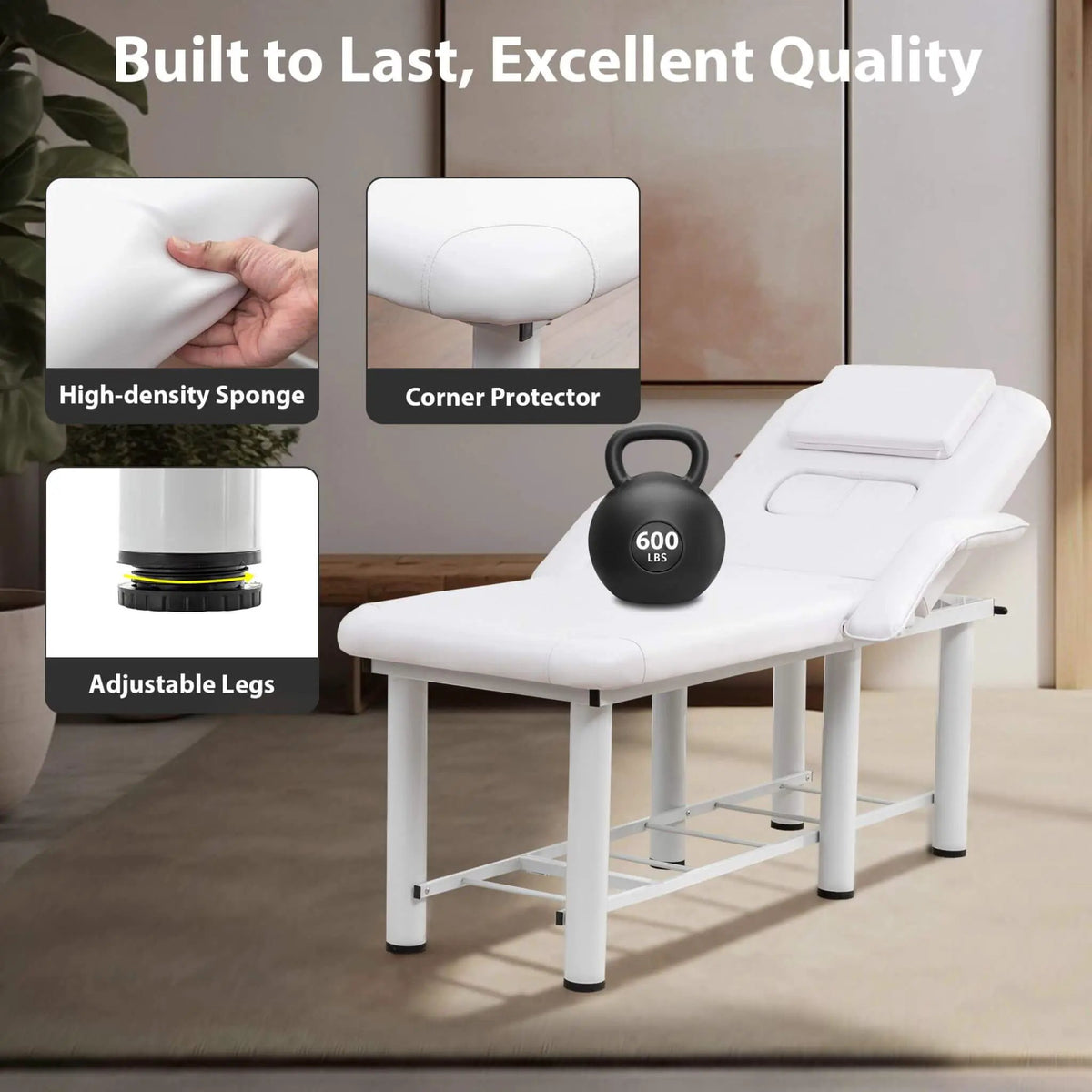 Professional Adjustable Beauty Bed | Underbed Storage | Removable Cushions | Spa And Salon Use