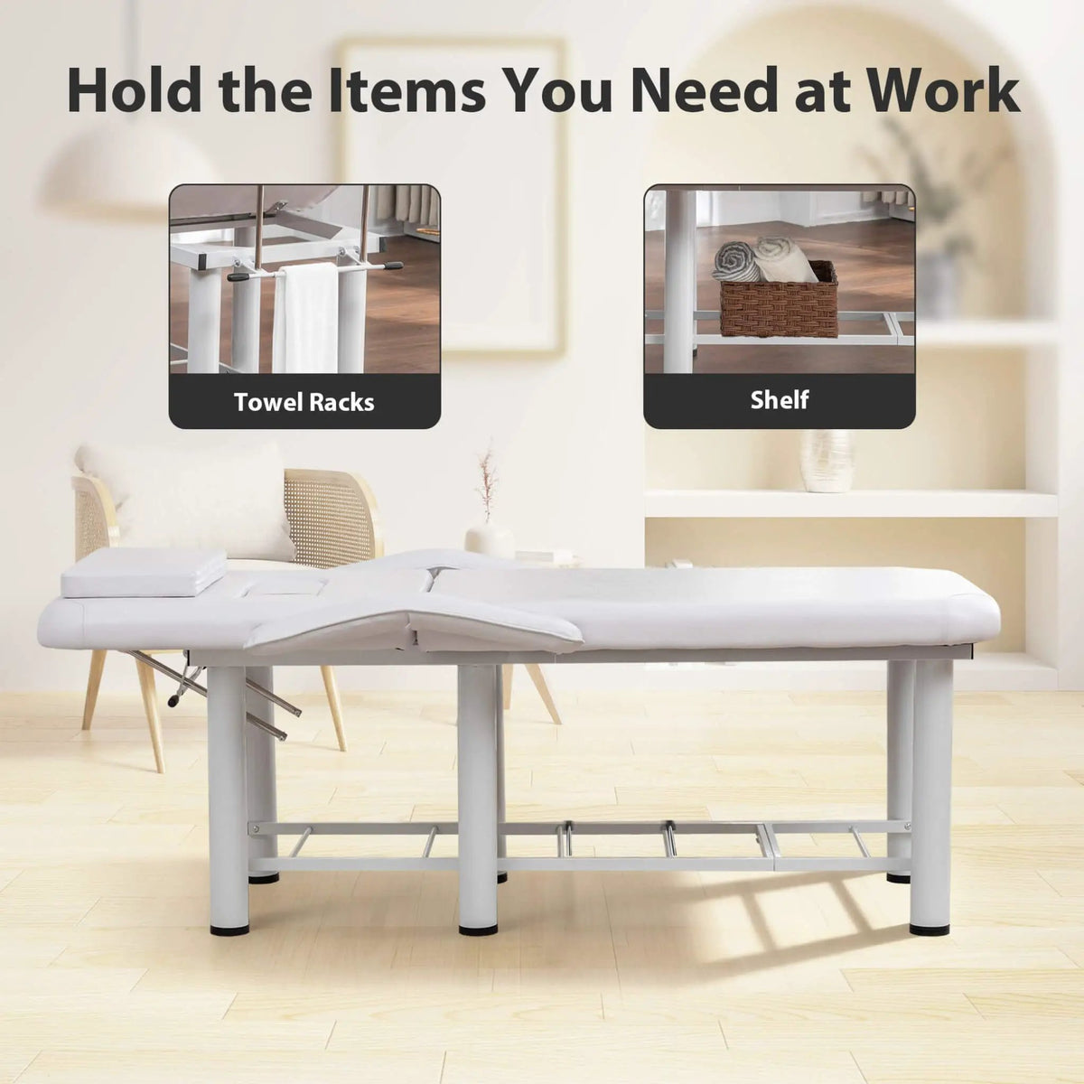 Professional Adjustable Beauty Bed | Underbed Storage | Removable Cushions | Spa And Salon Use