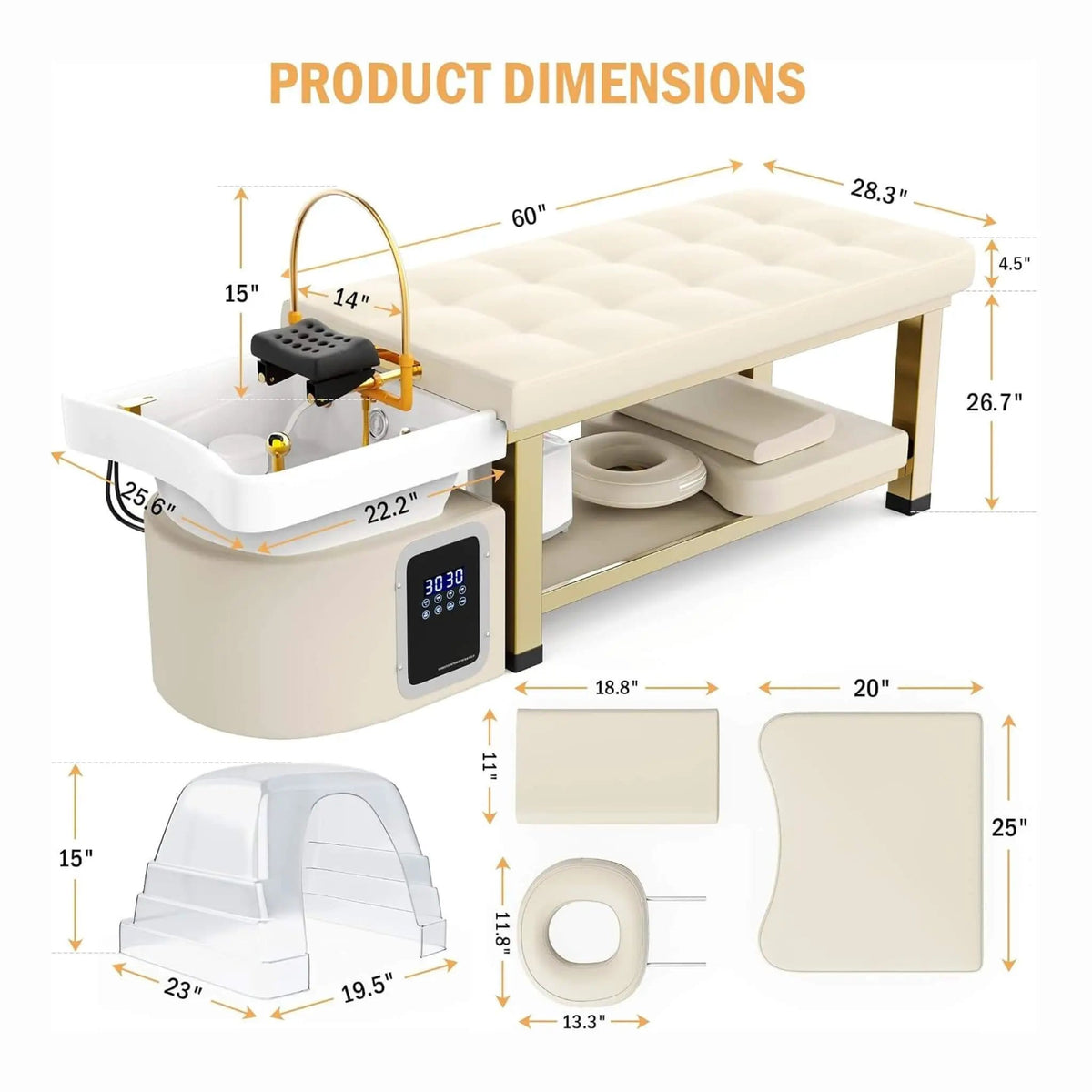 Professional Massage Table With Shampoo Basin And Water Circulation System | Home Use | Everyday Use | Home