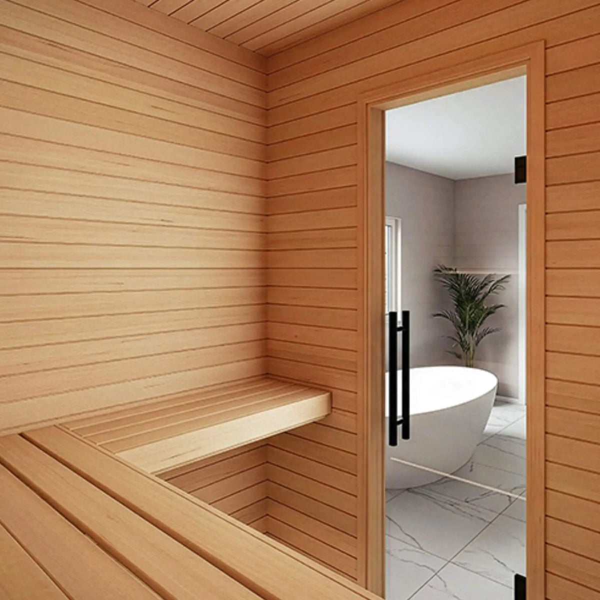 Prosaunas Hemlock 1/2X4 Vertical Grain T&G V2E Sauna Wall Wood | Wood | Sauna Wood | Outdoor Living