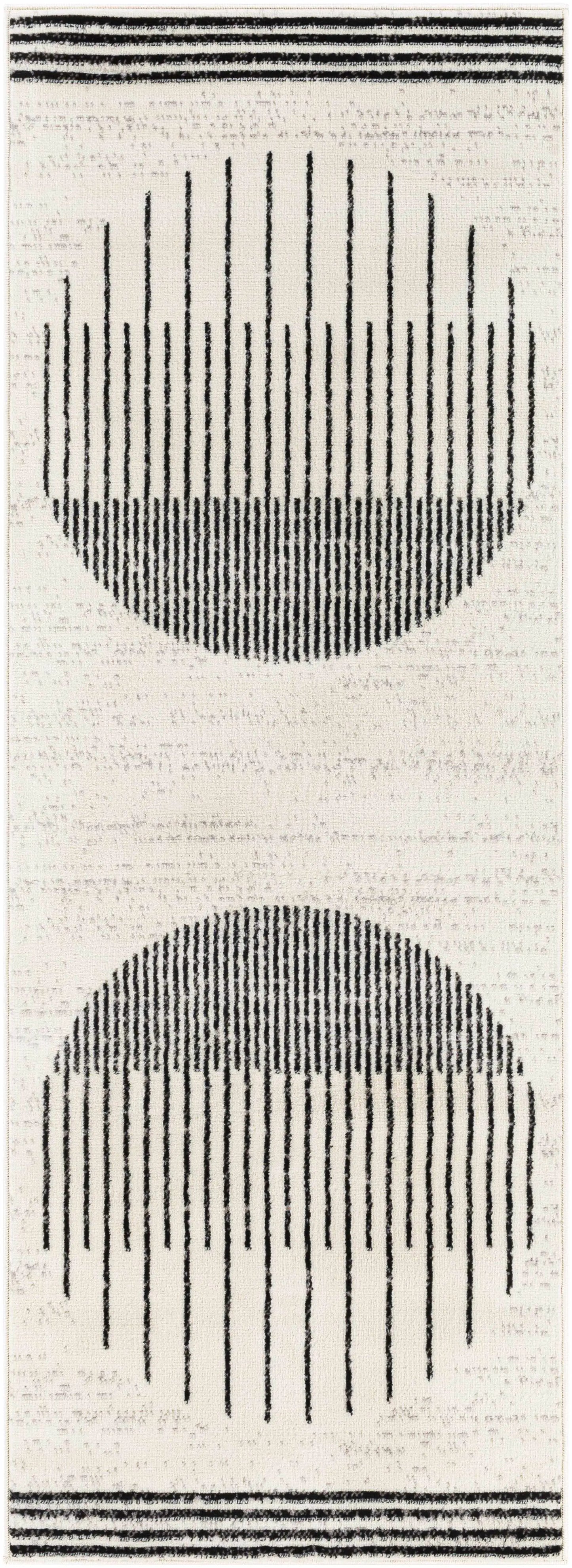 Angus Abstract Black and White Area Rug from PriceLows™