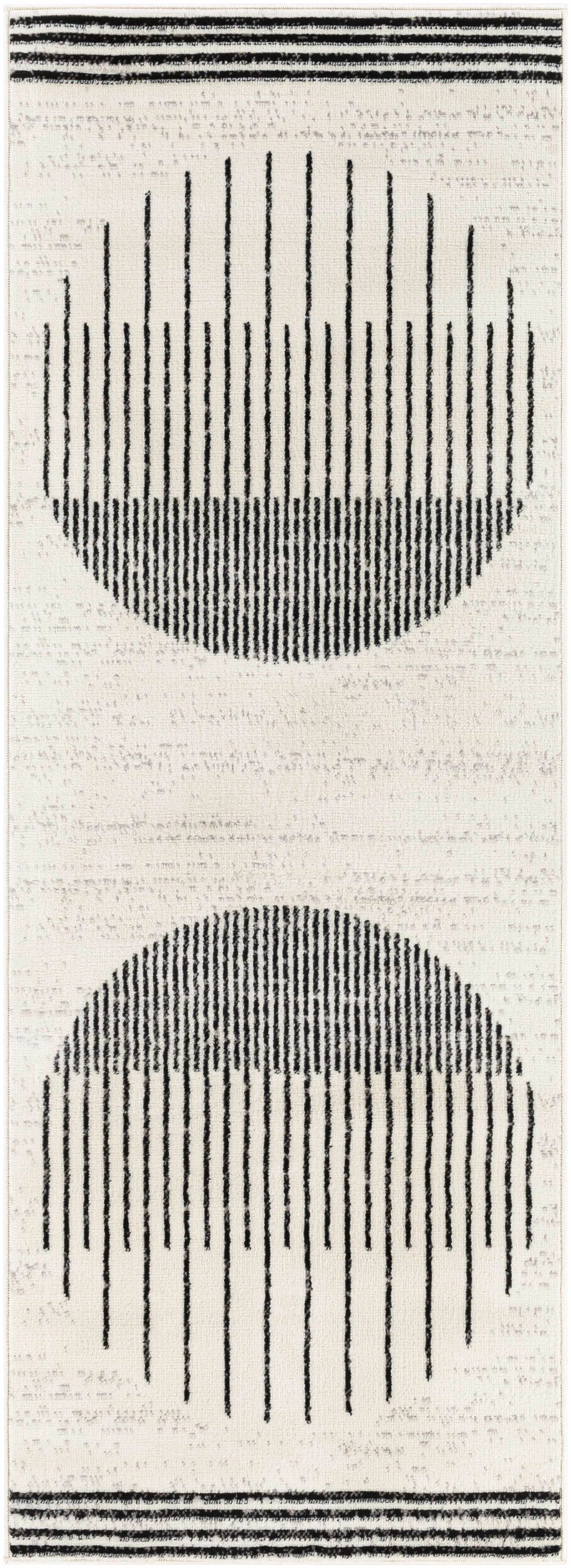 Angus Abstract Black and White Area Rug from PriceLows™